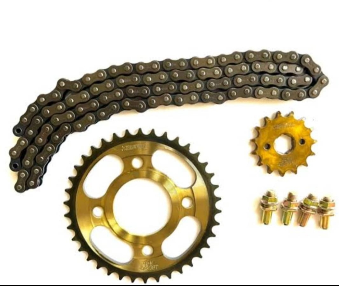 ست زنجیر و دنده عقب جلو پیچ طبق هندا طلایی کیفیت وارداتی شماره ۳۸ و ۱۵